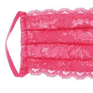 NWT Cosabella Pink Lace Pleated Facemask